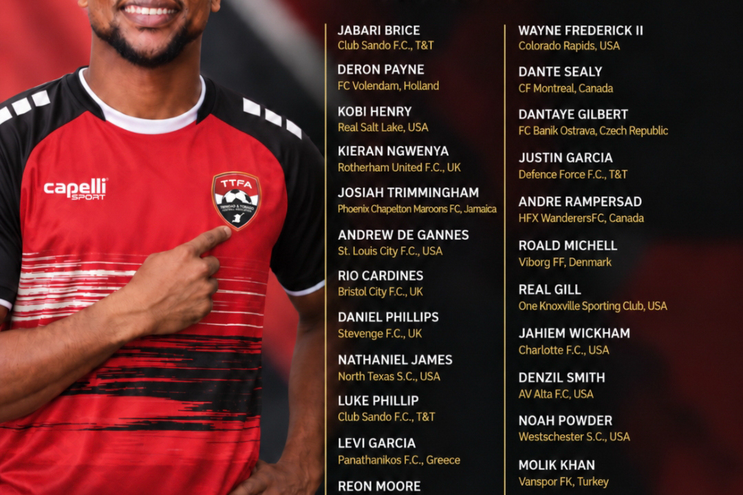 Levi Garcia alongside Trinidad and Tobago’s squad announcement for the 2026/27 Concacaf Nations League.