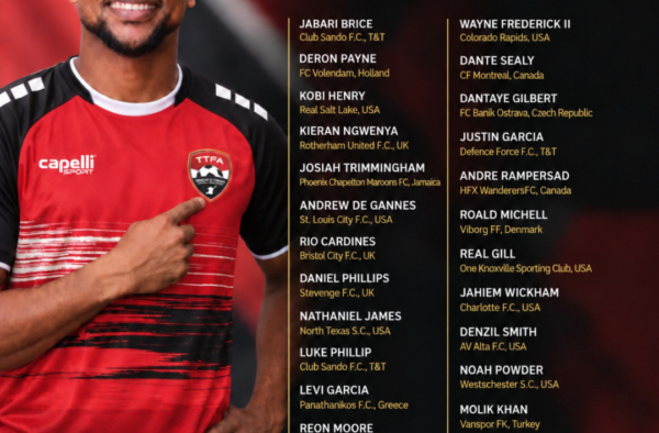 Levi Garcia alongside Trinidad and Tobago’s squad announcement for the 2026/27 Concacaf Nations League.