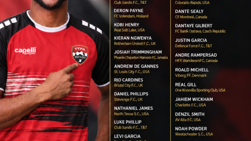 Levi Garcia alongside Trinidad and Tobago’s squad announcement for the 2026/27 Concacaf Nations League.